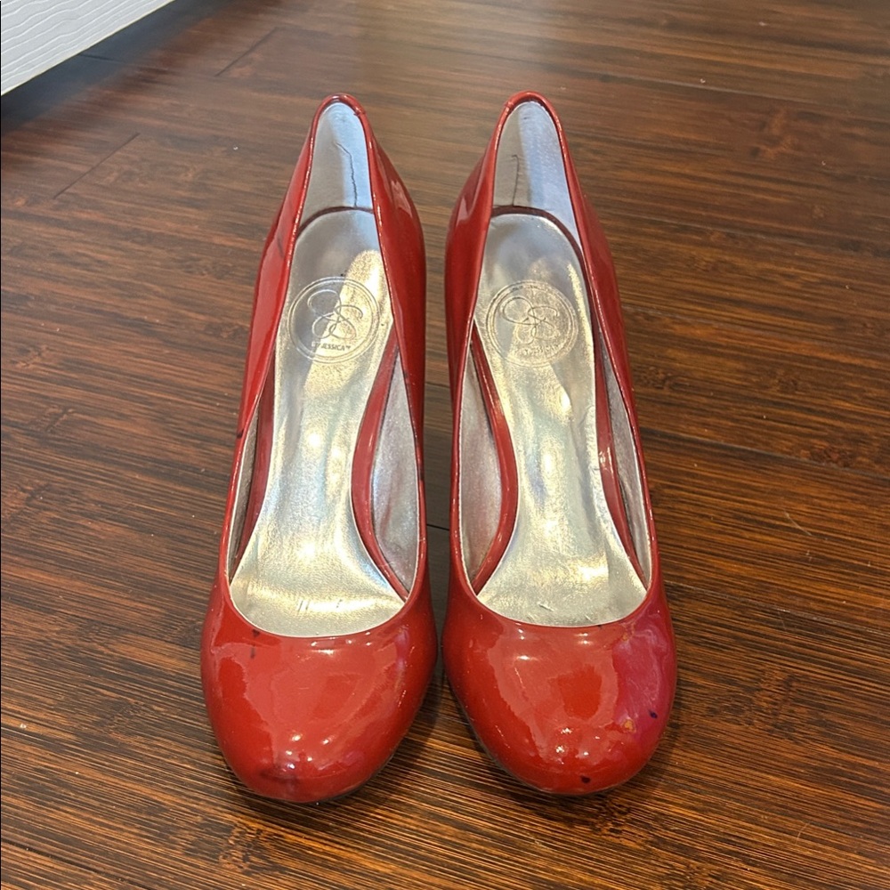 Jessica Simpson Glossy Red Heels